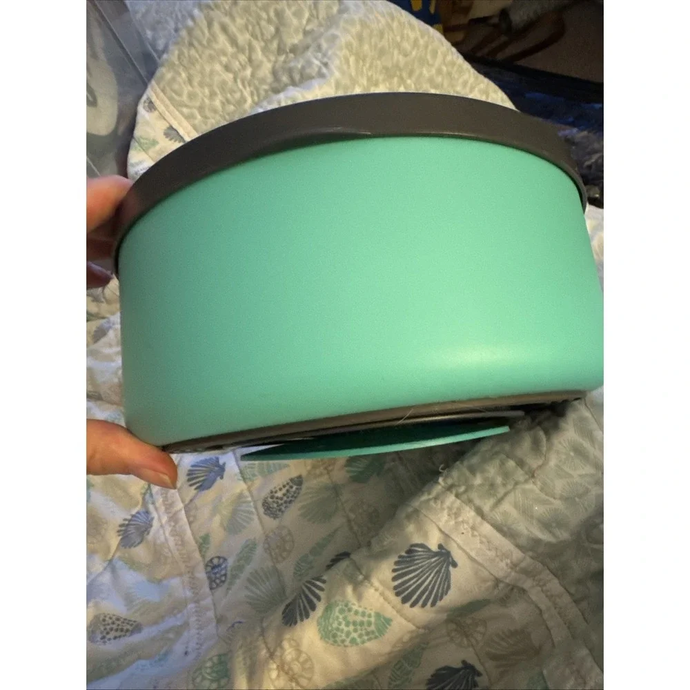 Toadfish 8 cup Non-Tipping Double Wall Dog Bowl‎ Teal TG1321 NEW Pet Dish w/LID